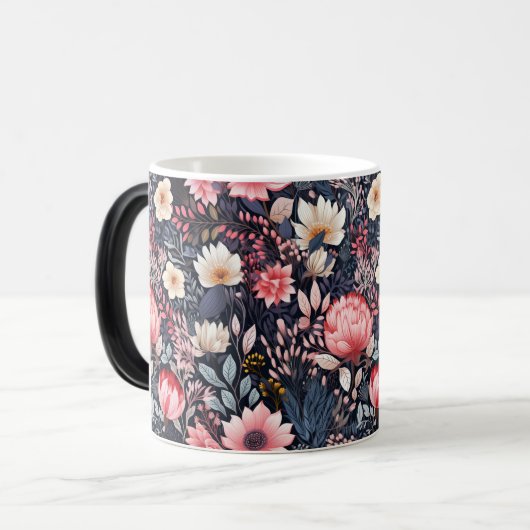 bloemenelegantie - tijdloze bloemkunst magische mok (Voorkant links)