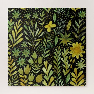 Bloemenelegantie:  Waterverf Legpuzzel