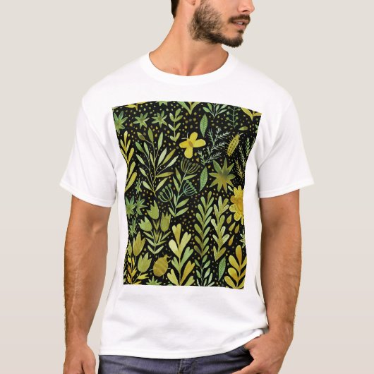 Bloemenelegantie: Waterverf T-shirt (Voorkant)