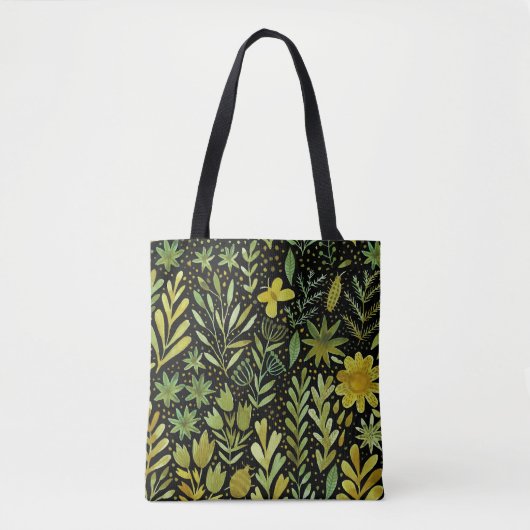Bloemenelegantie: Waterverf Tote Bag (Voorkant)