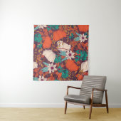 Bloemenelementen: handgetekend naadloos. wandkleed (In Situ (horizontaal))