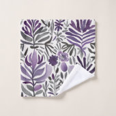Bloemenelementen in het Paars Bad Handdoek (Wasdoekje)