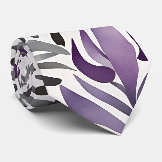 Bloemenelementen in het Paars Stropdas (Opgerold)