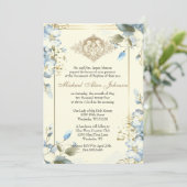 Bloemenengelen Katholieke doop Uitnodiging (Staand voorkant)