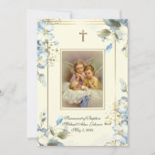 Bloemenengelen Katholieke doop Uitnodiging (Achterkant)