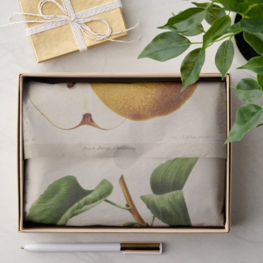 Bloemenephemera decoupage gele peer tissuepapier (Geschenk)