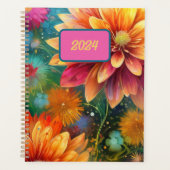 Bloemenexplosie: barstend kleurenpatroon planner (Voorkant)