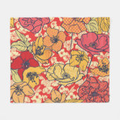 Bloemenexplosie: Naadloze  trend. Fleece Deken (Voorkant (Horizontaal))