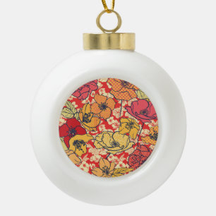 Bloemenexplosie: Naadloze trend. Keramische Bal Ornament