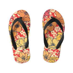 Bloemenexplosie: Naadloze  trend. Kinder Teenslippers