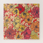 Bloemenexplosie: Naadloze  trend. Legpuzzel (Horizontaal)