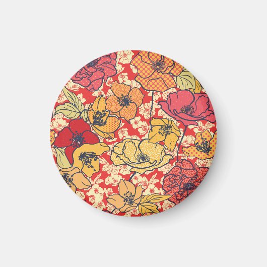 Bloemenexplosie: Naadloze  trend. Magneet (Voorkant)