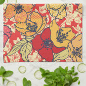 Bloemenexplosie: Naadloze  trend. Theedoek (Gevouwen)