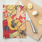 Bloemenexplosie: Naadloze  trend. Theedoek (Quarter Fold)