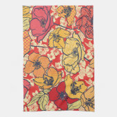 Bloemenexplosie: Naadloze  trend. Theedoek (Verticaal)