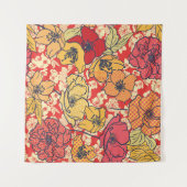 Bloemenexplosie: Naadloze  trend. Wandkleed (Voorkant (horizontaal))