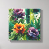 Bloemenexplosie van etherische Waterverf Canvas Afdruk (Voorkant)