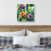 Bloemenexplosie van etherische Waterverf Canvas Afdruk (Insitu (Slaapkamer))