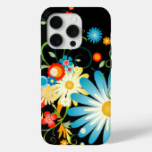 Bloemenexplosie van kleur op zwart Case-Mate iPhone case (Achterkant)
