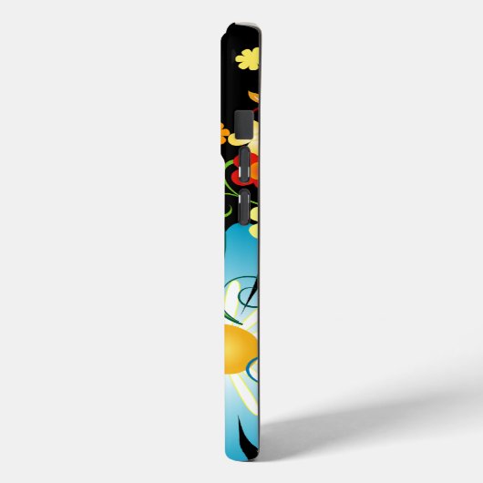 Bloemenexplosie van kleur op zwart Case-Mate iPhone case (Achterkant / Links)