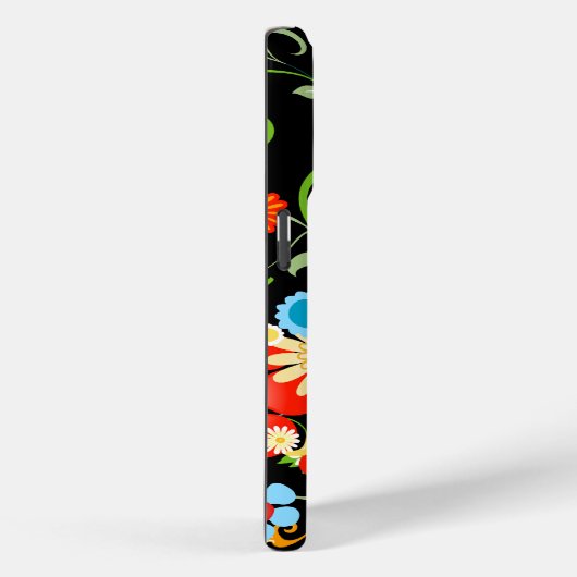Bloemenexplosie van kleur op zwart Case-Mate iPhone case (Achterkant / Rechts)