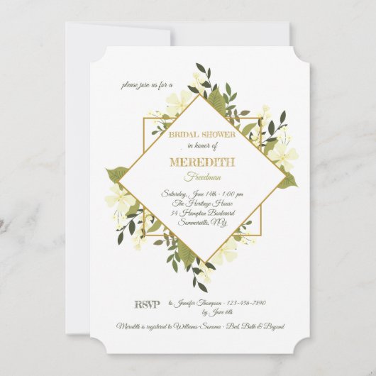 bloemenexpressie-uitnodiging kaart (Voorkant)