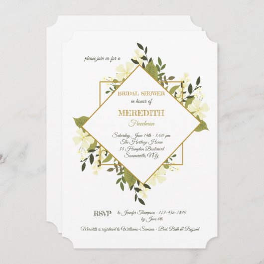 bloemenexpressie-uitnodiging kaart (Voorkant / Achterkant)