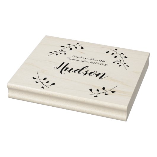 Bloemenfamilie en retour adres rubberstempel (Stempel)