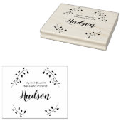 Bloemenfamilie en retour adres rubberstempel (Gestempeld)