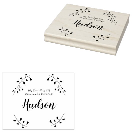 Bloemenfamilie en retour adres rubberstempel (Gestempeld)