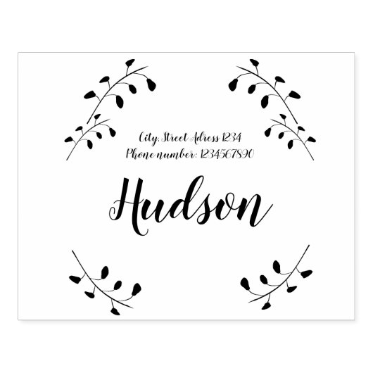 Bloemenfamilie en retour adres rubberstempel (Afrduk)