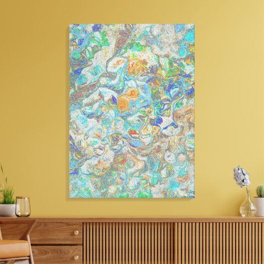 Bloemenfantasie – Boho Floral Abstracte Kunst Canvas Afdruk (Insitu (Woonkamer))