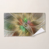 Bloemenfantasie met goudmodern Abstract fractal Bad Handdoek (Handdoek)