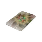 Bloemenfantasie met goudmodern Abstract fractal Badmat (Gekanteld)