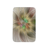 Bloemenfantasie met goudmodern Abstract fractal Badmat (Voorkant Verticaal)