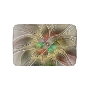 Bloemenfantasie met goudmodern Abstract fractal Badmat