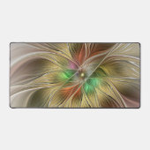 Bloemenfantasie met goudmodern Abstract fractal Bureaumat (Voorkant)