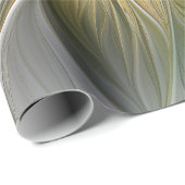 Bloemenfantasie met goudmodern Abstract fractal Cadeaupapier (Rol Hoek)