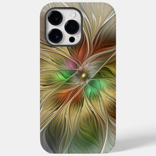 Bloemenfantasie met goudmodern Abstract fractal Case-Mate iPhone Case (Achterkant)
