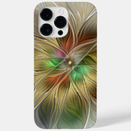 Bloemenfantasie met goudmodern Abstract fractal Case-Mate iPhone 14 Pro Max Hoesje