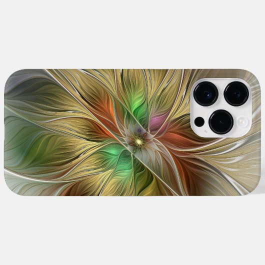 Bloemenfantasie met goudmodern Abstract fractal Case-Mate iPhone Case (Achterkant (horizontaal))