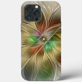 Bloemenfantasie met goudmodern Abstract fractal Case-Mate iPhone Case