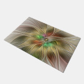 Bloemenfantasie met goudmodern Abstract fractal Deurmat (Schuin)