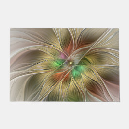 Bloemenfantasie met goudmodern Abstract fractal Deurmat