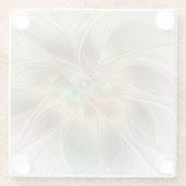 Bloemenfantasie met goudmodern Abstract fractal Glazen Onderzetter (Achterkant)