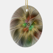 Bloemenfantasie met goudmodern Abstract fractal Keramisch Ornament (Rechts)