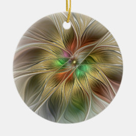 Bloemenfantasie met goudmodern Abstract fractal Keramisch Ornament