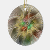 Bloemenfantasie met goudmodern Abstract fractal Keramisch Ornament (Links)