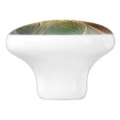 Bloemenfantasie met goudmodern Abstract fractal Keramische Knop (Zijkant)