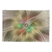 Bloemenfantasie met goudmodern Abstract fractal Kussensloop (Achterkant)